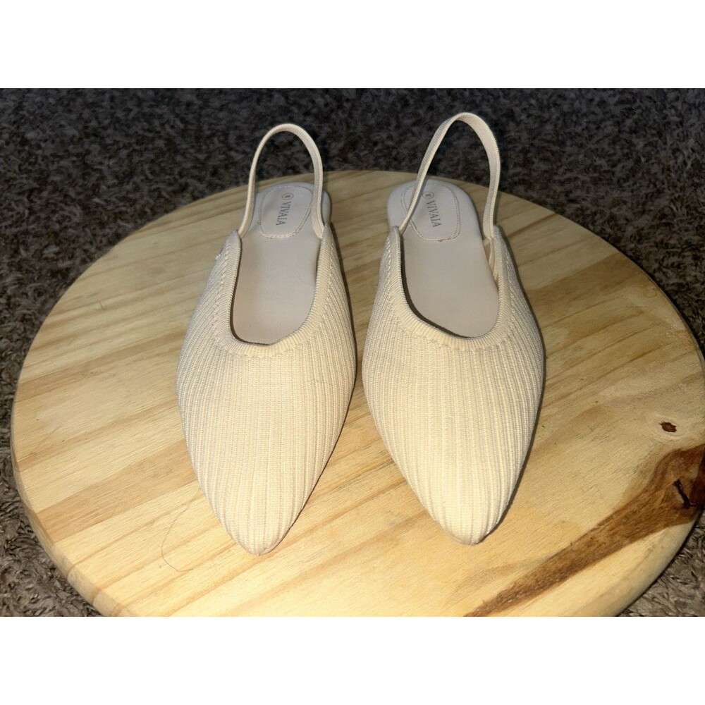 VIVAIA Aria 5 Light Beige Sling Back Pointed Toe  Ballet Flats  39/US  8.5 - Picture 2 of 11